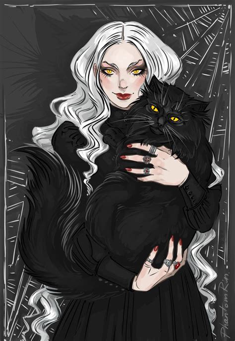 Witch and feline companion